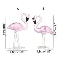 Figuras de flamencos de cristal de arte Hecho A Mano creativo, dibujos animados únicos, flamenco rosa simulado, escultura de Animal bonita para oficina - details 0