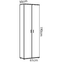 Armario Multiusos 6 estantes, Madera de ingeniería, Blanco, 61x190x35cm - details 4