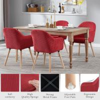 Silla de Comedor Estilo Vintage Juego de 1, Silla Cocina, Silla Nordica con Respaldo y Reposabrazos, Tela Pana, Estructura de Madera, Sillas para Tocador, Escritorio, Crema, EZS26cm-1 - details 67