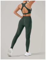 Mallas deportivas sin costuras para mujer, Leggings de cintura alta con realce, ropa de Yoga, gimnasio, correr, secado rápido - details 15