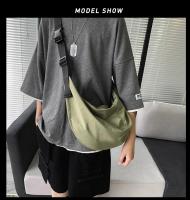 Bolso de hombro con cremallera de viaje impermeable de nailon estilo japonés Harajuku Unisex de gran capacidad de Color sólido para hombre - details 3