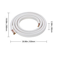 SucceBuy Juego de mini líneas divididas de 4876,8 mm, tubos de cobre de 6,4 y 12,7 mm de diámetro exterior con aislamiento de triple capa, para bomba de CA/calentamiento y HVAC, incluye cable de conexión de 18 pies y accesorios - details 1