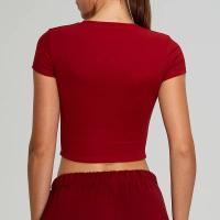 Camisetas deportivas informales y versátiles para mujer, camisetas ajustadas de secado rápido para correr, ropa de Yoga, Camiseta deportiva transpirable de manga corta para gimnasio - details 4