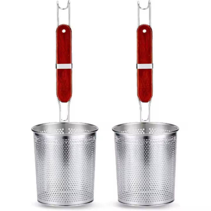 Colador de Pasta de Acero Inoxidable Microperforado Colador de Cocina Profundo para Alimentos - 1