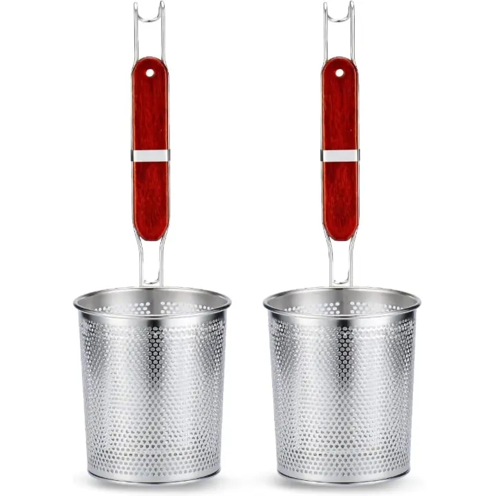 Colador de Pasta de Acero Inoxidable Microperforado Colador de Cocina Profundo para Alimentos - 1