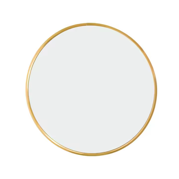 Espejo de Pared Redondo Dorado 40cm de Ancho Ideal para Baño, Sala de Estar, Dormitorio - 1