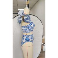 Conjunto de bikini con volantes para mujer, bikini brasileño estampado, traje de baño con falda, traje de playa para niña 2024 - details 10
