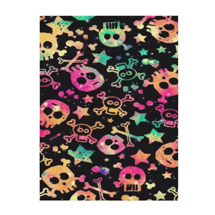 Manta de franela con Graffiti de calavera y estrellas para sofá de dormitorio - 1