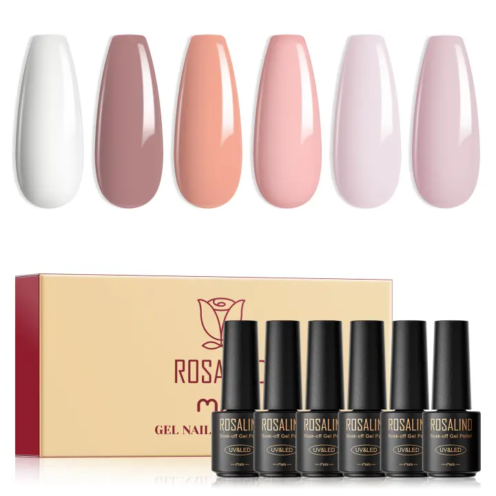 ROSALIND-esmalte de uñas en Gel, 6 piezas, semipermanente, Soak Off, UV, LED, purpurina, Kit de manicura, opción de regalo - 1