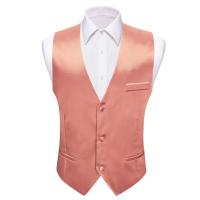 Chaleco de satén de seda sólida para hombre, chaqueta Formal sin mangas, color rojo liso, Tops informales para bodas y negocios, de diseñador, - details 12