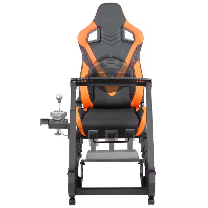 SucceBuy Soporte para volante de carreras para Logitech G923/G920/G29, cabina de simulador de conducción de acero resistente, compatible con Thrustmaster T248P, soporte y pedales ajustables para volante, carga máxima 330 libras - 1