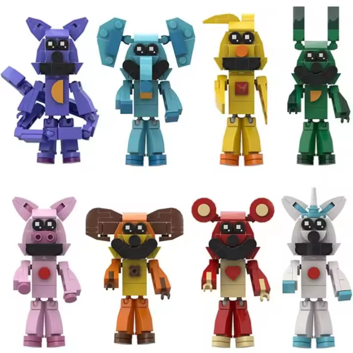 Bloques de construcción de animales sonrientes, juego de amapola, modelo de juego, Kit de ladrillos de construcción de personajes bonitos - 1