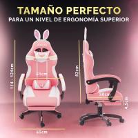 Silla de Juegos Profesional con Masajeador Ergonómica de Oficina con Altura Ajustable y Respaldar Rebotable - details 33