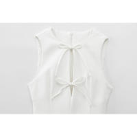 BUNO-Vestidos de fiesta de noche elegantes de primavera para mujer, dobladillo ancho ondulado, lazo decorado, liso, sin mangas, cuello redondo, vestidos de moda - details 17