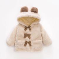 Abrigo bonito de invierno para bebé, ropa de dibujos animados con capucha de lana de piel Artificial para niño, suéter de osito de Color sólido cálido para niño - details 6