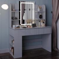 Mesa de Maquillaje LED Regulable Vanity con 2 Cajones y 4 Estantes Estante Inferior - details 6
