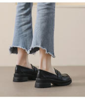 Mocasines de suela gruesa para mujer, nuevos zapatos de cuero retro de primavera 2025, zapatos de tacón grueso sin cordones con suela blanda para mujer - details 4