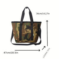 Bolso de mano SPUNK Camo Nylon - Gran capacidad, impermeable y duradero con correa ajustable |   Bolso bandolera y bandolera informal para exteriores con detalle reflectante y llavero gratis - details 6