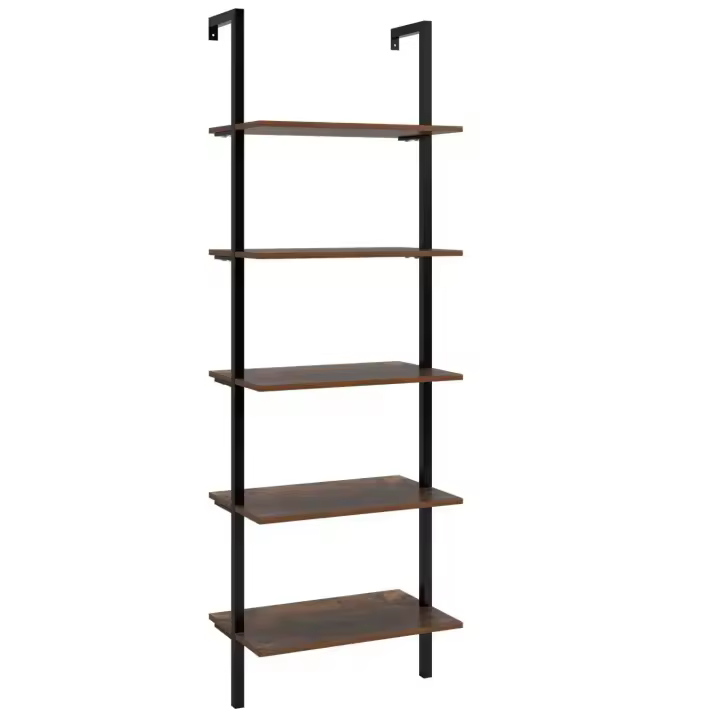 Estante de Libros Industrial Homfa Unidad de Almacenamiento de Pared para Habitación 60x35x185cm - 1