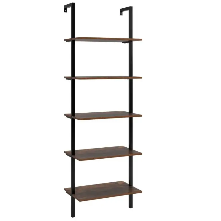 Estante de Libros Industrial Homfa Unidad de Almacenamiento de Pared para Habitación 60x35x185cm - 1