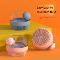 Cepillo de ducha para perros y gatos, cepillo de limpieza de baño con dispensador de champú para perros de pelo largo, Verde - details 3