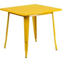 Mesa Cuadrada de Metal Blanco de Grado Comercial de 80 cm para Interiores y Exteriores - details 6