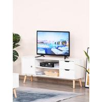Mueble de TV Mesa de Salón Moderno 120x28x44 cm Gran Almacenaje con Armario Estantes Abiertos