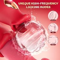 Vibrador Juguetes sexuales para adultos para mujeres - Vibradores de empuje de lengua 4 en 1 Consolador Juguetes sexuales de rosa con 10 lamiendo el clítoris y 10 modos de vibración, estimulador del clítoris del punto G, herramientas de placer para juegos - details 5