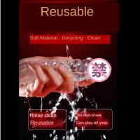 Niuniu funda de silicona para pene, cubierta de cristal sin vibración roscado, producto sexual para hombre - details 2