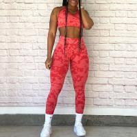 Conjunto de Yoga Camo sin Costuras para Mujeres Monos de Gimnasio Romper Leggings de Manga Corta - details 0