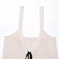 PB & ZA2025bow-tirantes con cuello en V decorados, tops cortos informales simples de calidad hueca, novedad de verano, ropa para mujer - details 9