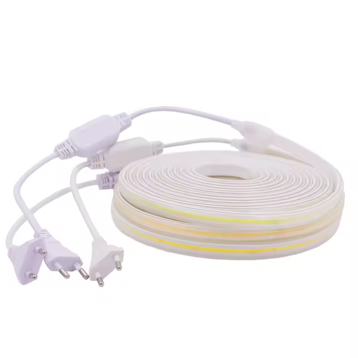 Tira de luces LED COB de alto brillo, cinta de 288leds/M con enchufe europeo de 220V CRI RA90 para iluminación de jardín al aire libre, dormitorio y cocina - 1