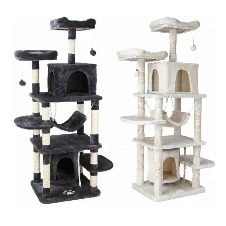 Árbol de varios niveles para gatos grandes, torre de escalada, casa de juegos para mascotas, 170cm - 1