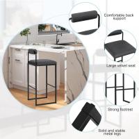 Taburetes de Cocina Altos con Resalto 2X Taburetes Cuadrados con Asiento de Terciopelo - details 12