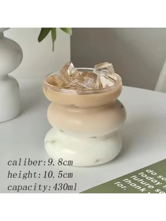 Taza de café de vidrio transparente resistente al calor, taza de café con leche, taza de vidrio para cóctel con leche y agua, envío directo, diseño de nicho pequeño - 1