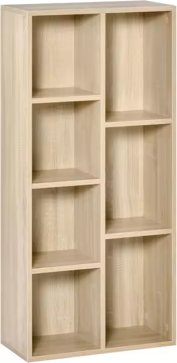 Estantería para Libros Librería de Madera con 7 Compartimentos de Almacenamiento Plantas Archivos para Sala de Estar Dormitorio Oficina 50x24x106 cm Marrón Rústico - 1