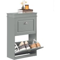 Estrecho Recibidor Estanterias Almacenaje Organizador para Zapatos Blanco 54 x 24 x 83 cm FSR78-W ES - details 9
