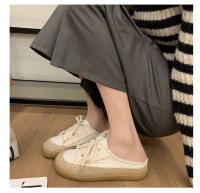 Golpéalo bien y úsalo ~ Corea del Sur INS bolsa cabeza media zapatillas mujer verano desgaste nueva plataforma zapatos de lona perezoso casual zapatillas frescas - details 2