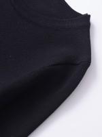 Vestido corto de punto con dobladillo plisado para mujer, minivestido negro de manga larga con cuello redondo y bolsillos frontales con botones, otoño e invierno - details 4