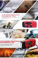 Radio Meteorológica Portátil Multifunción AM/FM/NOAA Radio de Emergencia de Manivela con Carga Solar y Linterna LED - details 2