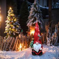 Elfo brillante de Navidad para interiores y exteriores, adorno artesanal de resina, decoraciones para el hogar - details 2