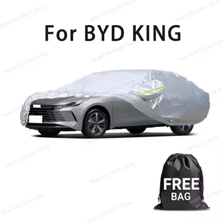 Funda para coche para BYD KING, funda completa, impermeable, protección solar, resistente a los arañazos, accesorios para coches, color plateado - 1
