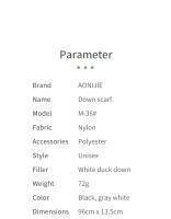 Bufanda de Cuello de Pluma de Ganso Blanco AONIJIE M36 Unisex Ligera para Invierno Al aire libre 800FP Para Ciclismo Camping Esquí Snowboard Senderismo - details 7