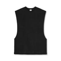 Camiseta sin mangas para correr de Color sólido para hombre, cuello redondo, absorbente de humedad, chaleco cortado de secado rápido, camisa deportiva de verano - details 7