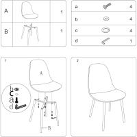 Juego de 4, Estilo Nórdico Vintage de Cuero Sintético con Patas de Metal, Sillas de Comedor para la Cocina, Sillones para el Salón, Color Marrón - details 8