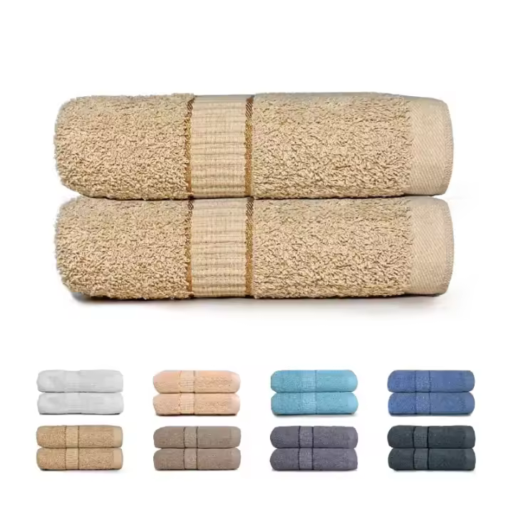 Juego de Toallas de Baño de Algodón 100% Toallas Extra Suaves, Altamente Absorbentes, Secado Rápido, Diseño Moderno y Elegante - 1