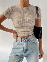 Camisa de manga corta tejida, Tops, Camisas, Ropa de mujer, Y2K, Regalos para mujeres - details 5