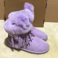 Nuevas botas de nieve cálidas con flecos de lana de cuero de invierno - details 7