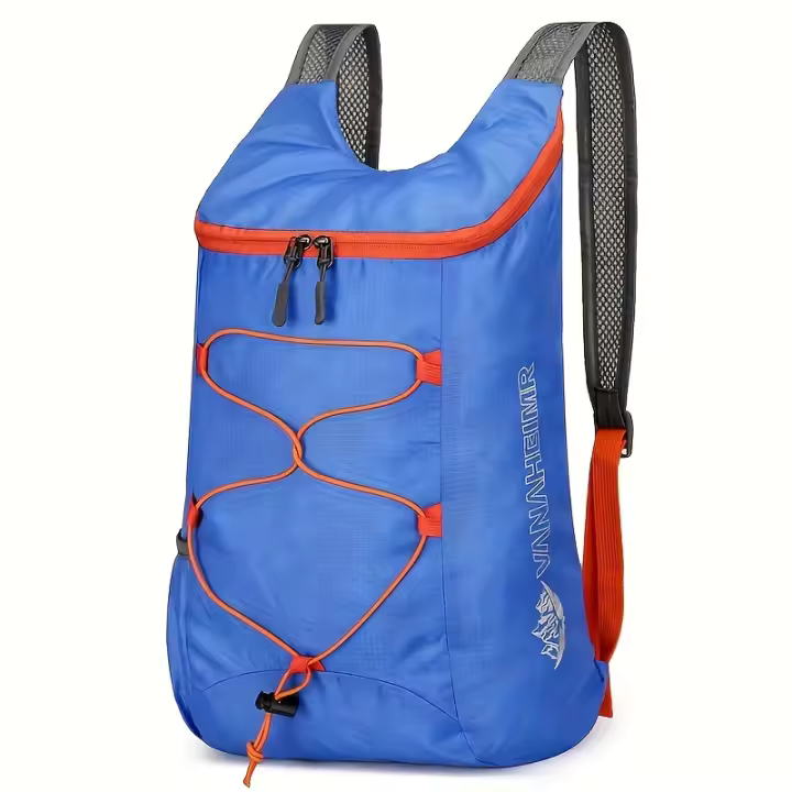 Mochila Viking Nártior Azul y Naranja para Senderismo - Correa Ajustable, Diseño de Múltiples Bolsillos, Plegable y Portátil, Ideal para Acampar y Excursiones de Día, Equipo de Acampada |   Mochila con Correa Ajustable |   Cremalleras Duraderas - 1