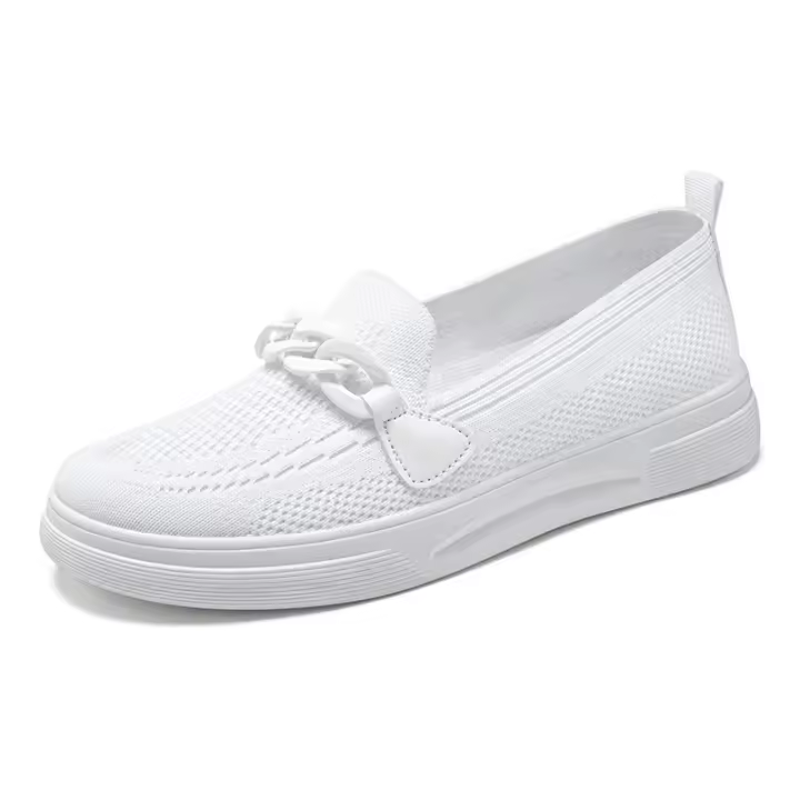 Zapatos de mujer cómodos zapatos de mamá tejidos con mosca con pedal cómodos zapatos de mujer - 1